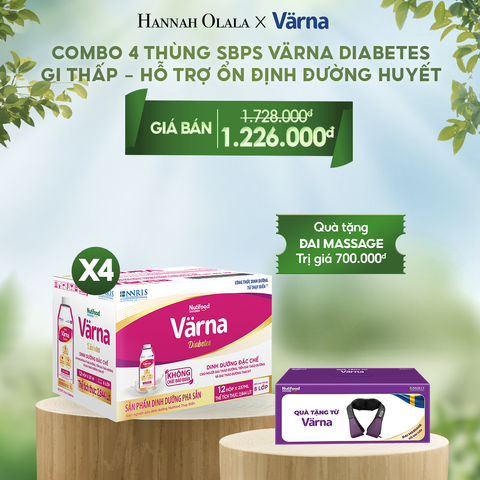  T27_DEAL 11: COMBO 4 THÙNG SỮA BỘT PHA SẴN VARNA DIABETES HỘP GIẤY (48HỘP X 237ML) 