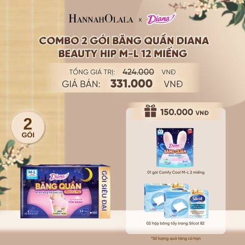  COMBO 2 GÓI BĂNG QUẦN DIANA BEAUTY HIP M-L 12 MIẾNG - DEAL 7 - A519 