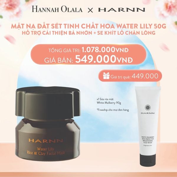  A339_DEAL 1: MẶT NẠ ĐẤT SÉT TINH CHẤT HOA WATER LILY 50G - HỖ TRỢ CÃI THIỆN BÃ NHỜN + SE KHÍT LỖ CHÂN LÔNG 