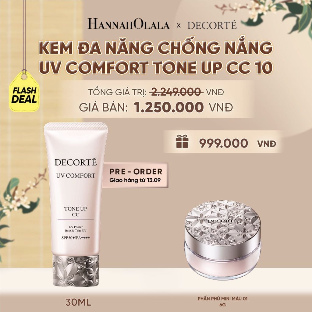  [DEAL ĐỘC QUYỀN] KEM ĐA NĂNG CHỐNG NẮNG HIỆU CHỈNH TONE DA DECORTÉ UV COMFORT (GIAO HÀNG TỪ 13/9) - A410 