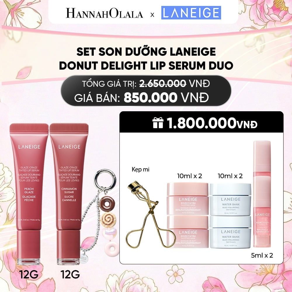  SET - LANEIGE DONUT DELIGHT LIP SERUM DUO 