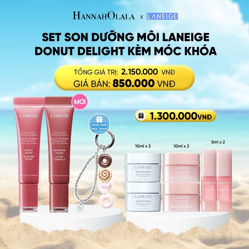  SET - LANEIGE DONUT DELIGHT LIP SERUM DUO 