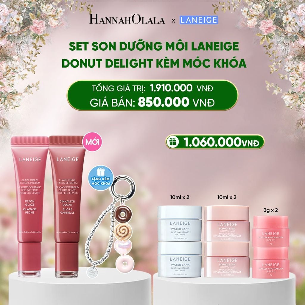  DEAL 18: SET - SON DƯỠNG LANEIGE DONUT DELIGHT LIP SERUM DUO 