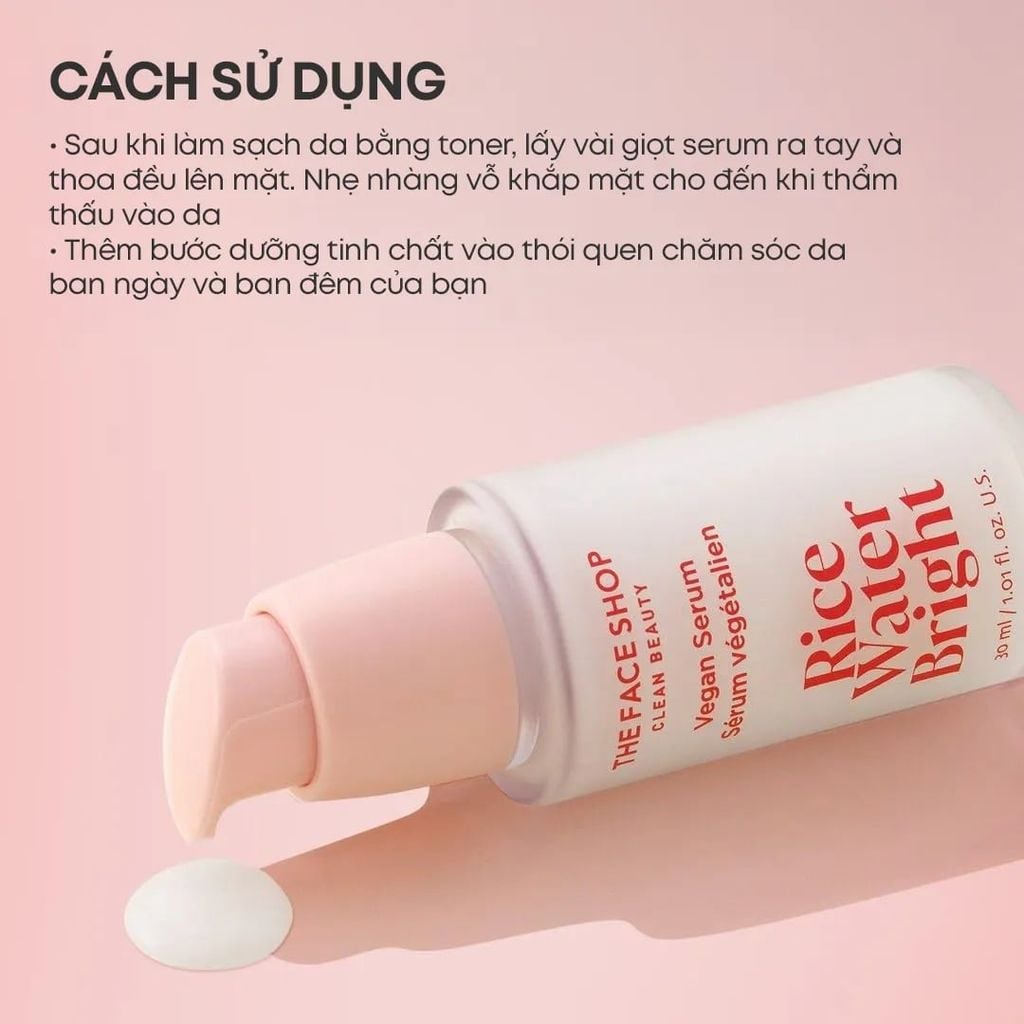  DEAL 10: TINH CHẤT THUẦN CHAY LÀM ĐỀU MÀU DA RICE WATER BRIGHT VEGAN SERUM 30ML 