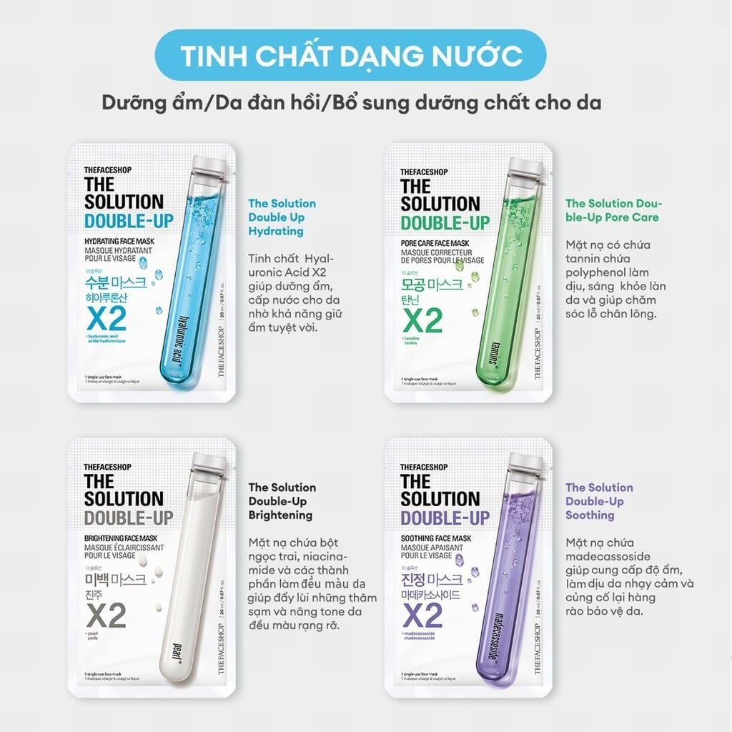  DEAL 3: COMBO 11 MẶT NẠ CAO CẤP GẤP ĐÔI DƯỠNG CHẤT THE SOLUTION DOUBLE UP 