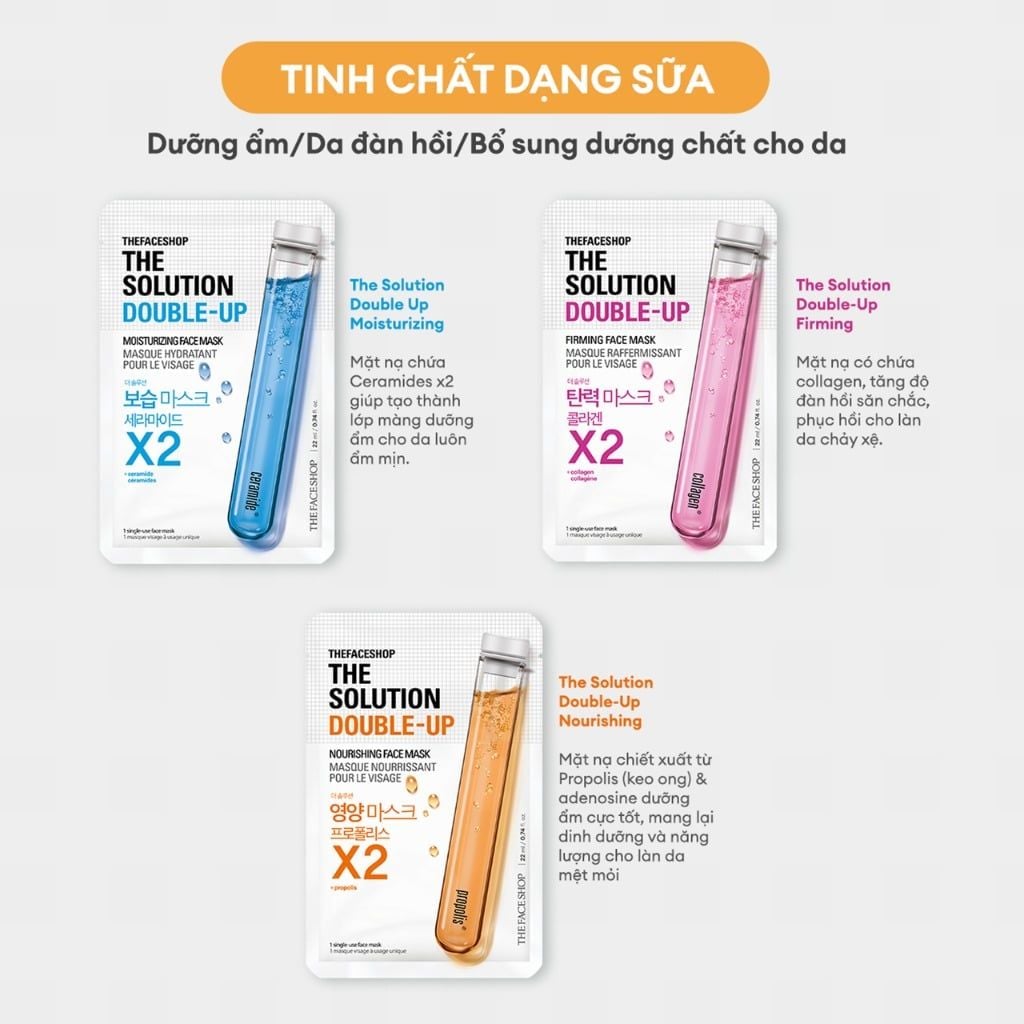  DEAL 3: COMBO 11 MẶT NẠ CAO CẤP GẤP ĐÔI DƯỠNG CHẤT THE SOLUTION DOUBLE UP 