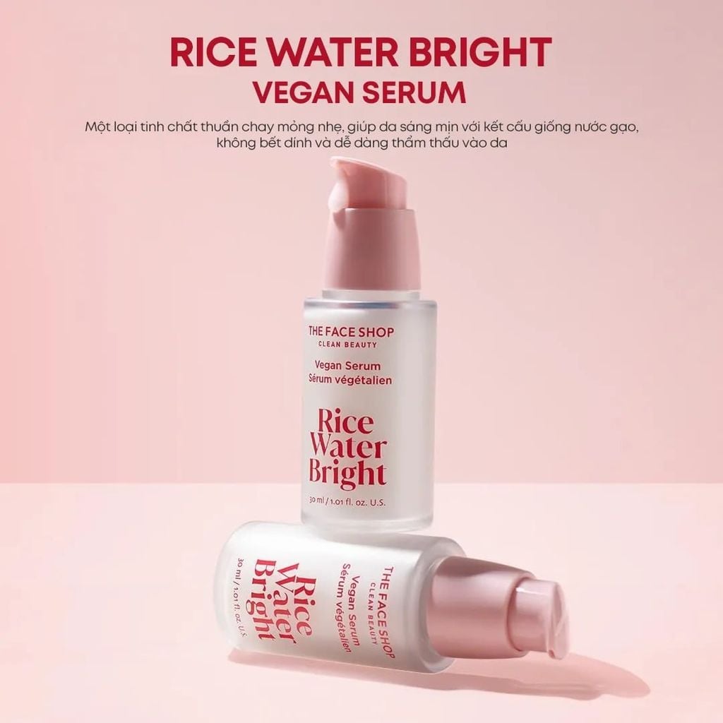  DEAL 10: TINH CHẤT THUẦN CHAY LÀM ĐỀU MÀU DA RICE WATER BRIGHT VEGAN SERUM 30ML 