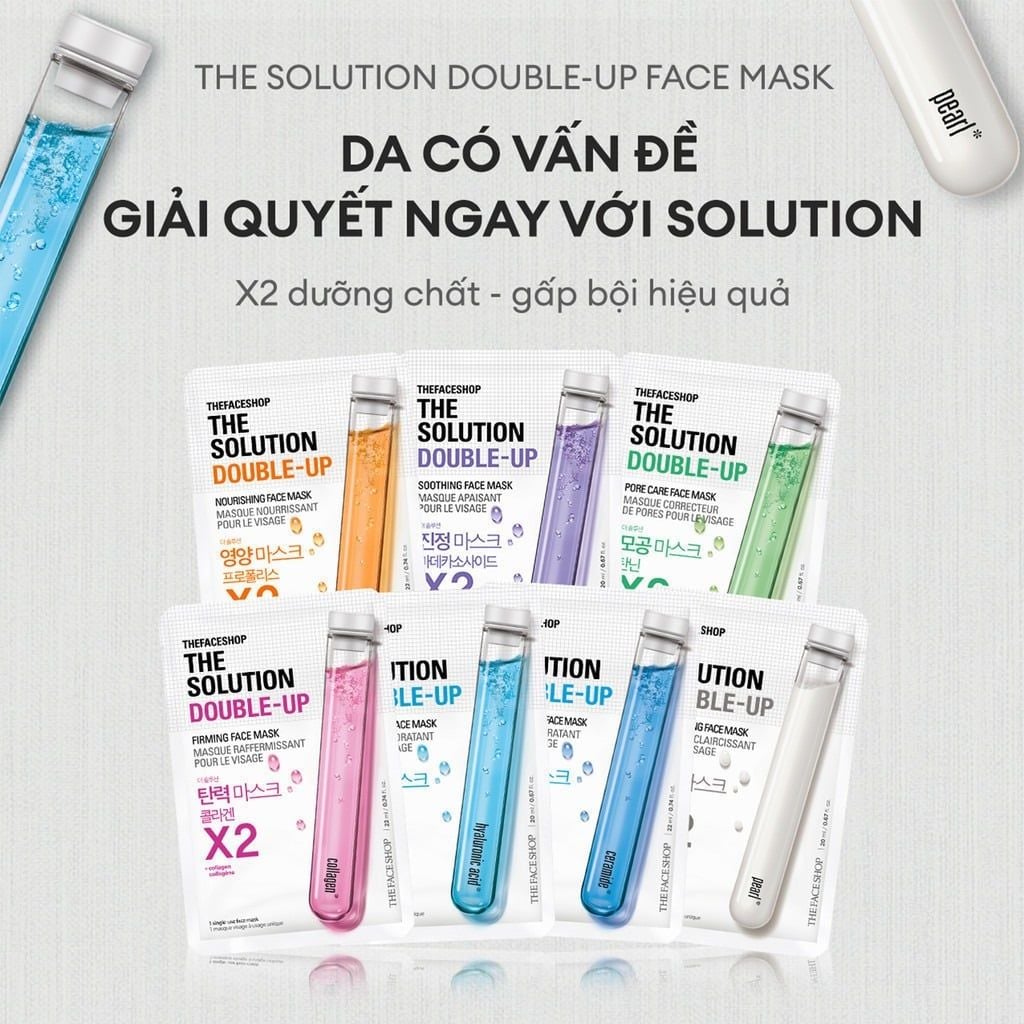  DEAL 3: COMBO 11 MẶT NẠ CAO CẤP GẤP ĐÔI DƯỠNG CHẤT THE SOLUTION DOUBLE UP 