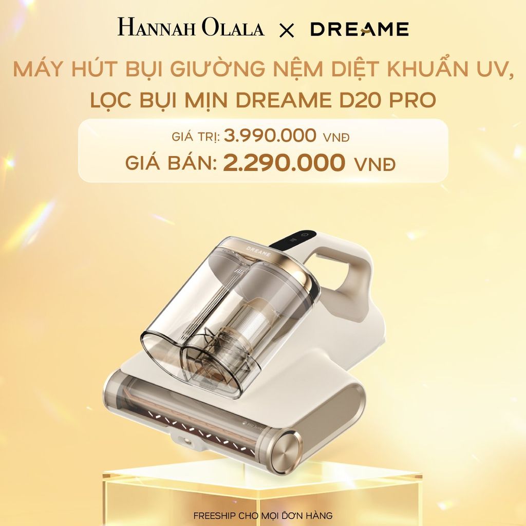  C588_DEAL 9: MÁY HÚT BỤI GIƯỜNG NỆM DIỆT KHUẨN UV, LỌC BỤI MỊN DREAME D20 PRO - BẢN QUỐC TẾ - BẢO HÀNH 24 THÁNG 