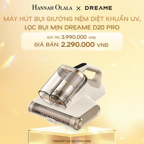  DEAL 9: MÁY HÚT BỤI GIƯỜNG NỆM DIỆT KHUẨN UV, LỌC BỤI MỊN DREAME D20 PRO - BẢN QUỐC TẾ - BẢO HÀNH 24 THÁNG 