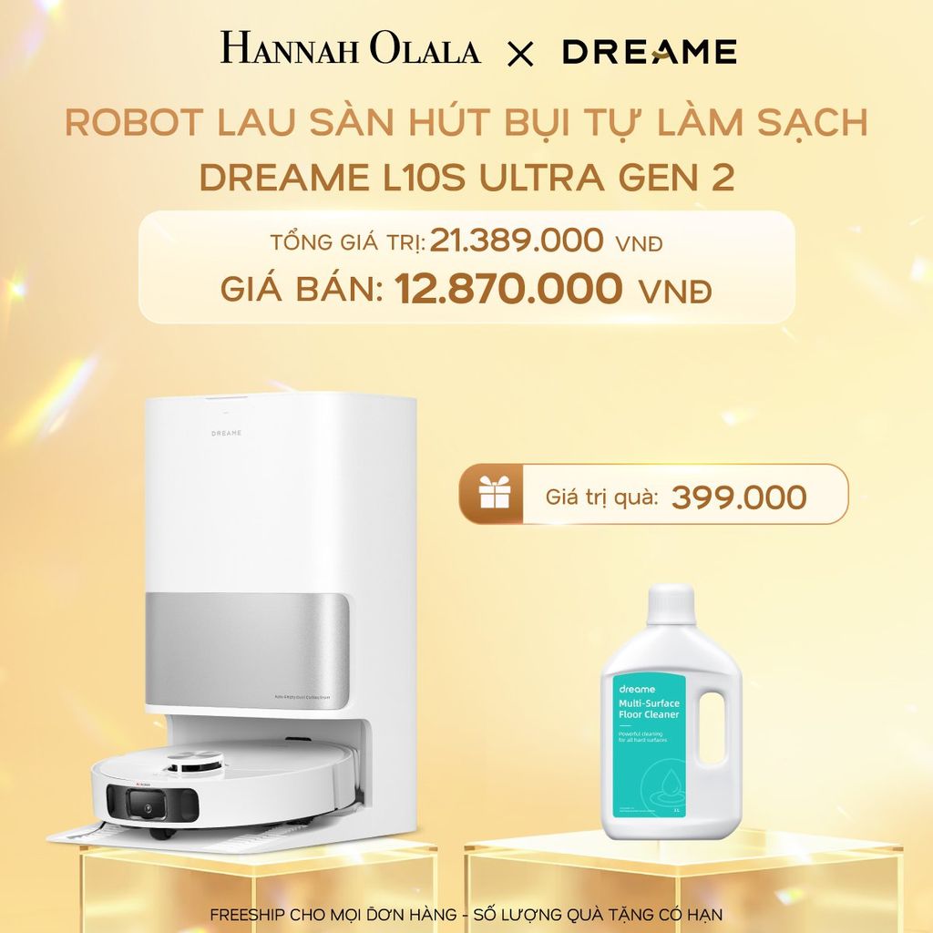  C571_DEAL 1: ROBOT LAU SÀN HÚT BỤI TỰ LÀM SẠCH THÔNG MINH DREAME L10S ULTRA GEN 2 - BẢN QUỐC TẾ - BẢO HÀNH 24 THÁNG 