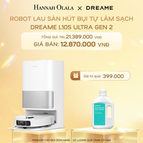  DEAL 1: ROBOT LAU SÀN HÚT BỤI TỰ LÀM SẠCH THÔNG MINH DREAME L10S ULTRA GEN 2 - BẢN QUỐC TẾ - BẢO HÀNH 24 THÁNG 