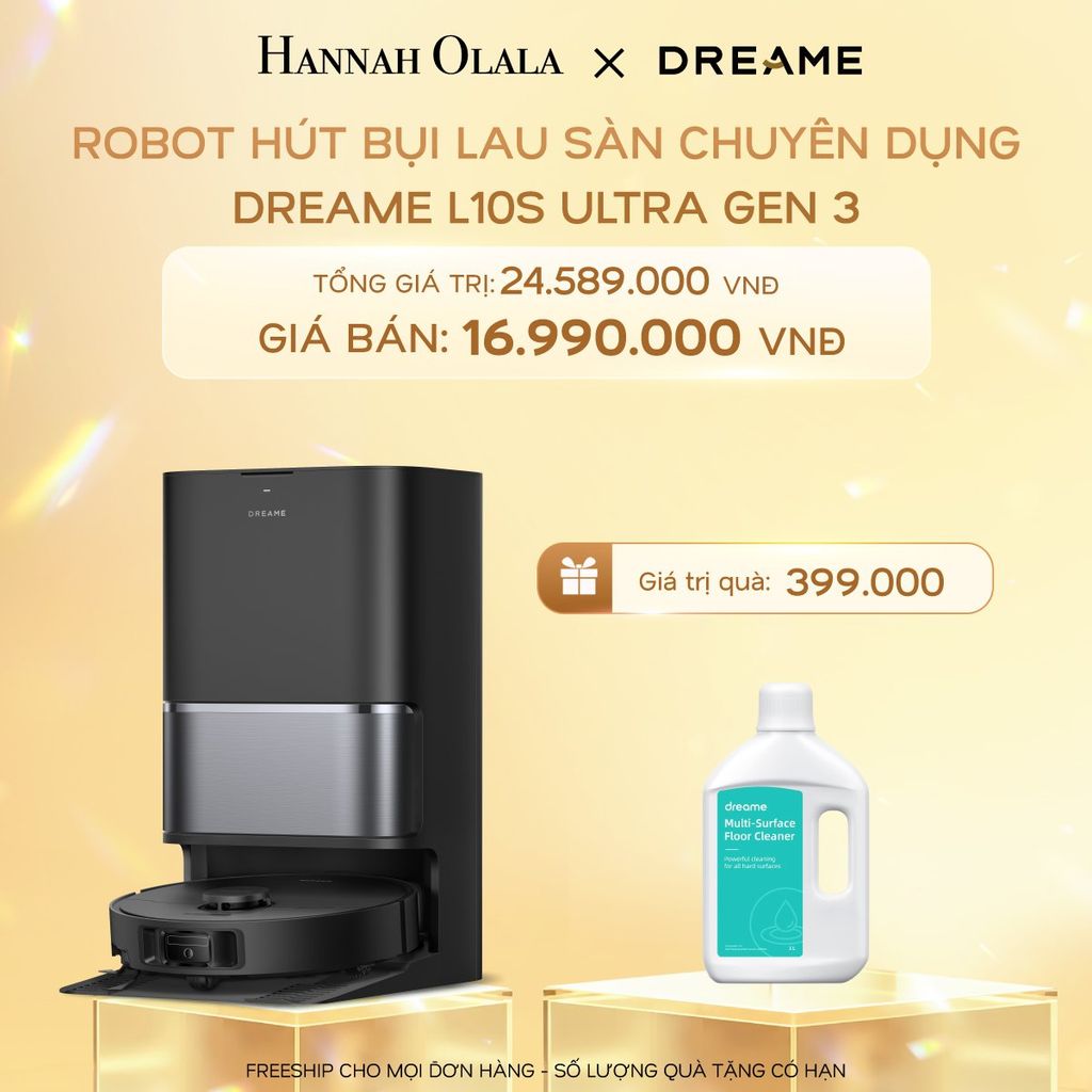 C579_DEAL 17: ROBOT HÚT BỤI LAU SÀN CHUYÊN DỤNG DREAME L10S ULTRA GEN 3 - BẢO HÀNH 24 THÁNG 