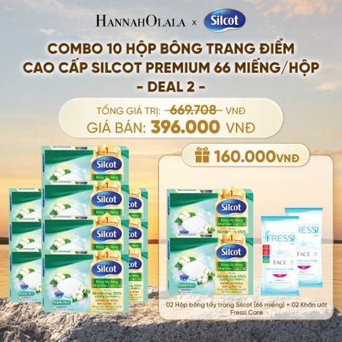  COMBO 10 HỘP BÔNG TRANG ĐIỂM (BÔNG TẨY TRANG) CAO CẤP SILCOT PREMIUM 66 MIẾNG/HỘP - DEAL 2 - A1058 