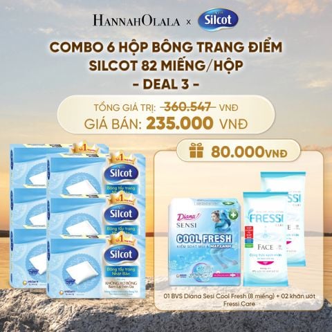  COMBO 6 HỘP BÔNG TRANG ĐIỂM (BÔNG TẨY TRANG) SILCOT 82 MIẾNG/HỘP - DEAL 3 - A1059 
