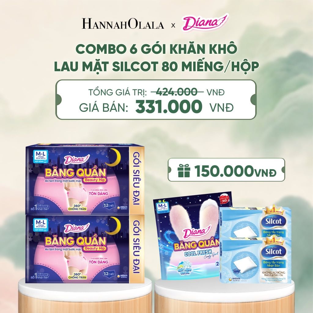  COMBO 2 GÓI BĂNG QUẦN DIANA BEAUTY HIP M-L 12 MIẾNG - DEAL 7 - A851 