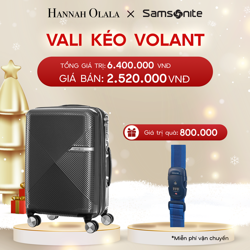  DEAL4: VALI KÉO VOLANT SIZE CABIN S TẶNG LUGGAGE STRAPE SAM 