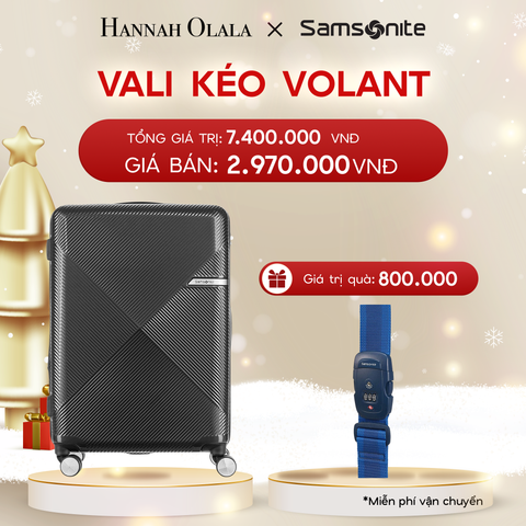  DEAL5: VALI KÉO VOLANT SIZE TRUNG M TẶNG LUGGAGE STRAPE SAM 