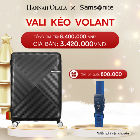  DEAL6: VALI KÉO VOLANT SIZE ĐẠI L TẶNG LUGGAGE STRAPE SAM 