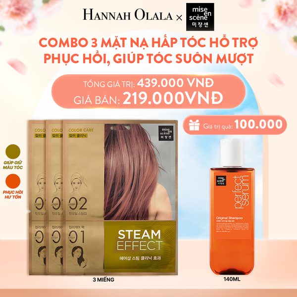  A544_DEAL 5: COMBO 3 MẶT NẠ HẤP TÓC STEAM HAIR MASK HỖ TRỢ PHỤC HỒI HƯ TỔN 