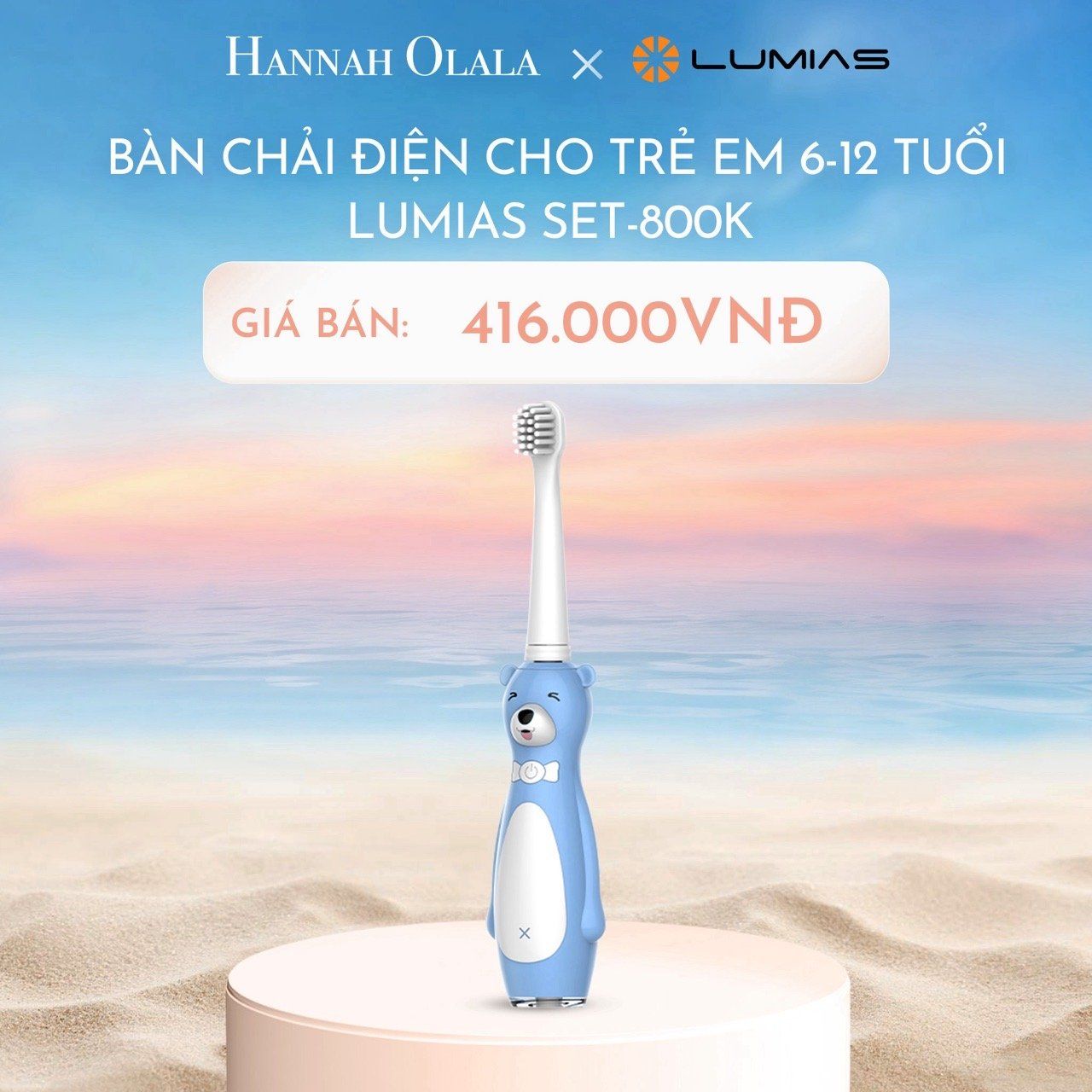  C598_DEAL 21: BÀN CHẢI ĐIỆN CHO TRẺ EM 6-12 TUỔI LUMIAS SET-800K 