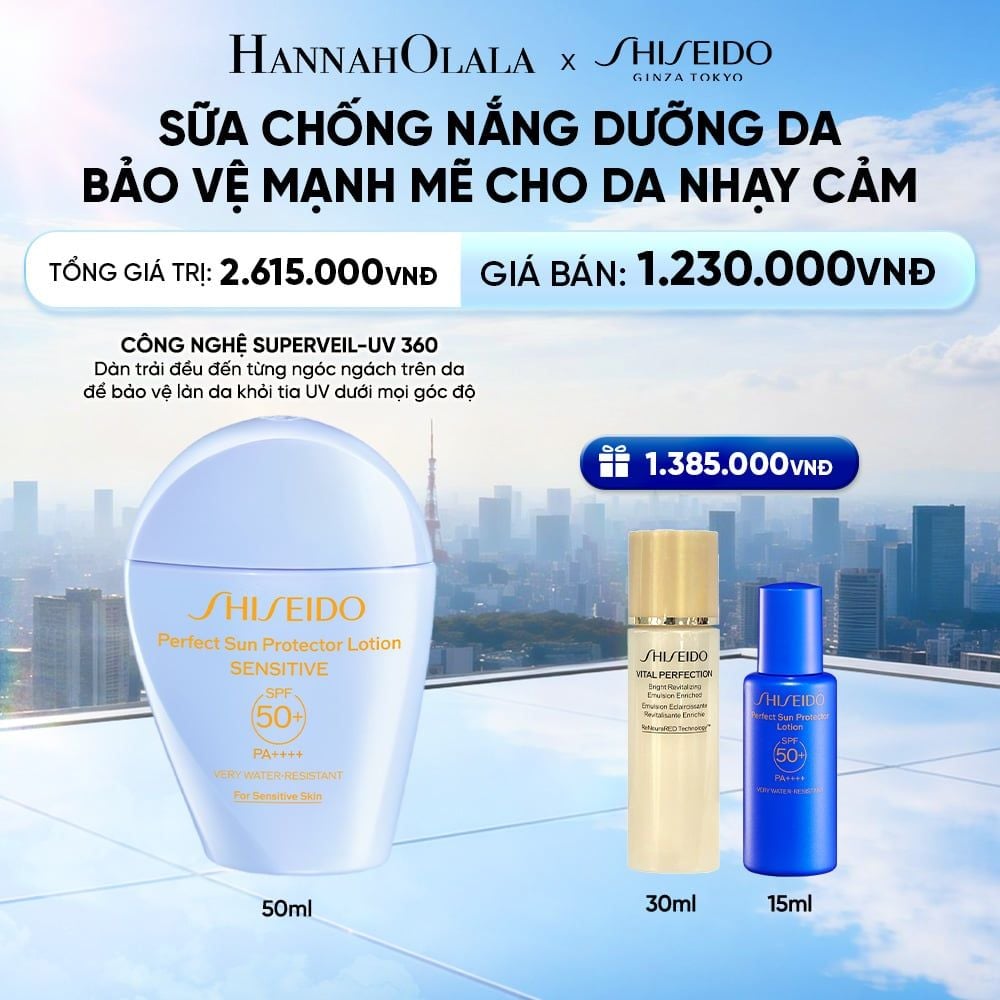  SỮA CHỐNG NẮNG CHO DA NHẠY CẢM SHISEIDO GSC PERFECT SUN PROTECTOR LOTION SENSITIVE SPF50+ 50ML - DEAL 5 