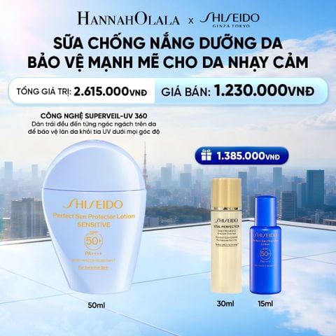  SỮA CHỐNG NẮNG CHO DA NHẠY CẢM SHISEIDO GSC PERFECT SUN PROTECTOR LOTION SENSITIVE SPF50+ 50ML - DEAL 5 