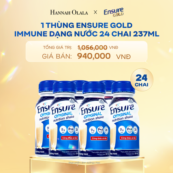  DEAL 13: 1 THÙNG ENSURE GOLD IMMUNE DẠNG NƯỚC 24 CHAI 237ML 