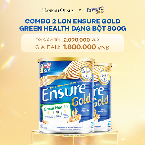  DEAL 6: COMBO 2 LON ENSURE GOLD DẠNG BỘT 800G (GREEN HEALTH) 