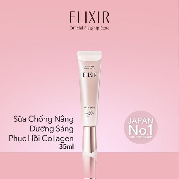  A48: DEAL 14: SỮA CHỐNG NẮNG DƯỠNG SÁNG PHỤC HỒI COLLAGEN TỪ CẤP ĐỘ TẾ BÀO ELIXIR DAY CARE REVOLUTION SPF50+ 35ML 