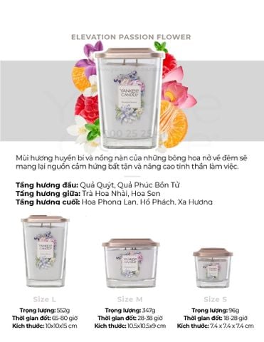  COMBO 4 NẾN LY VUÔNG ELEVATION SIZE S MÙI PASSION FLOWERS DEAL 5: - A2209 