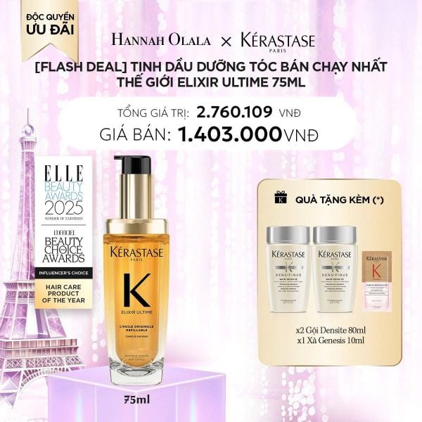  A2_DEAL 2: [FLASH DEAL] TINH DẦU DƯỠNG TÓC BÁN CHẠY NHẤT THẾ GIỚI ELIXIR ULTIME 75ML 
