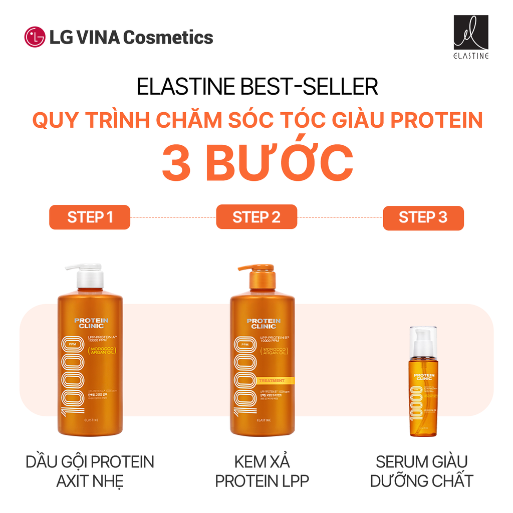  [MỚI RA MẮT] TINH CHẤT DƯỠNG TÓC MÊM MƯỢT ELASTINE PROTEIN CLINIC SERUM 10000 95ML - A1444 