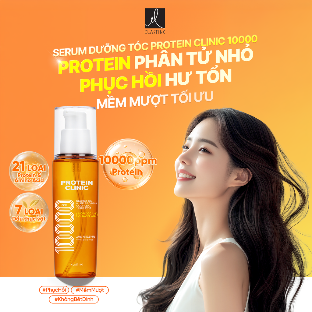  [MỚI RA MẮT] TINH CHẤT DƯỠNG TÓC MÊM MƯỢT ELASTINE PROTEIN CLINIC SERUM 10000 95ML - A1444 