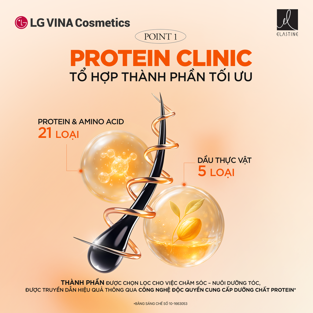  [MỚI RA MẮT] COMBO 02 DẦU GỘI DƯỠNG TÓC MỀM MƯỢT ELASTINE PROTEIN CLINIC 10000 1000ML - A2051 