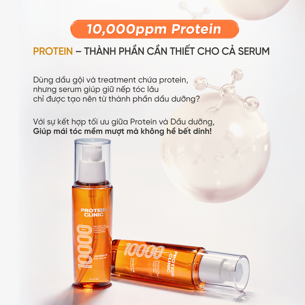  [MỚI RA MẮT] TINH CHẤT DƯỠNG TÓC MÊM MƯỢT ELASTINE PROTEIN CLINIC SERUM 10000 95ML - A1444 