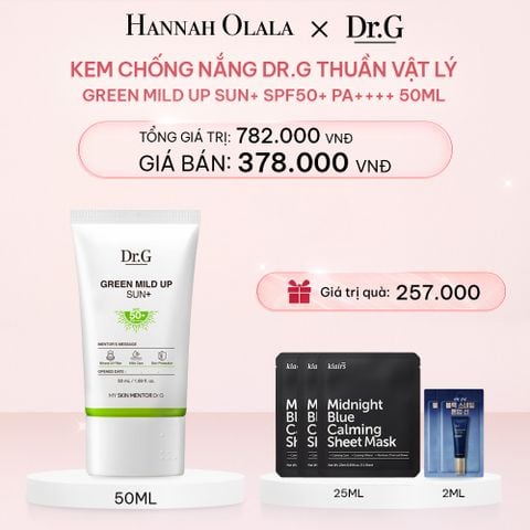  E357_DEAL 3: KEM CHỐNG NẮNG DR.G THUẦN VẬT LÝ GREEN MILD UP SUN+ SPF50+ PA++++ 50ML 