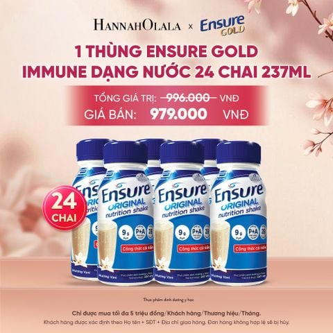  1 THÙNG ENSURE GOLD IMMUNE DẠNG NƯỚC 24 CHAI 237ML DEAL 11: - A368 