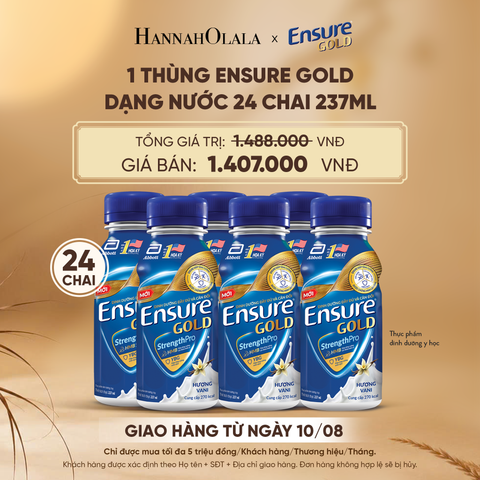  [GIAO HÀNG TỪ NGÀY 10/08] 1 THÙNG ENSURE GOLD DẠNG NƯỚC 24 CHAI 237ML DEAL 12: - E147 