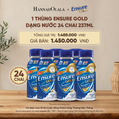  1 THÙNG ENSURE GOLD DẠNG NƯỚC 24 CHAI 237ML DEAL 12: - D7 