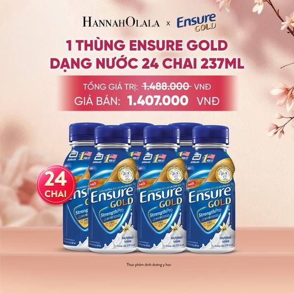  1 THÙNG ENSURE GOLD DẠNG NƯỚC 24 CHAI 237ML DEAL 12: - A304 
