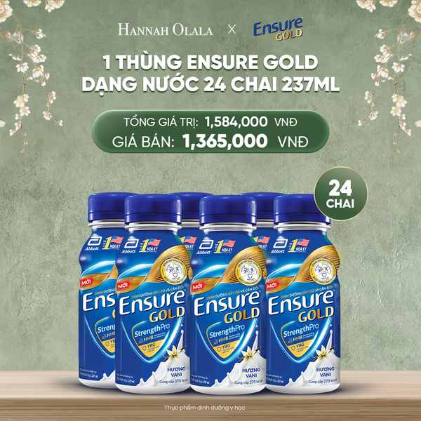  [GIAO HÀNG SAU TẾT] D669_DEAL 15: 1 THÙNG ENSURE GOLD DẠNG NƯỚC 24 CHAI 237ML 