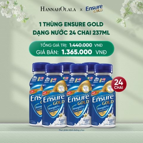  DEAL 15: 1 THÙNG ENSURE GOLD DẠNG NƯỚC 24 CHAI 237ML 