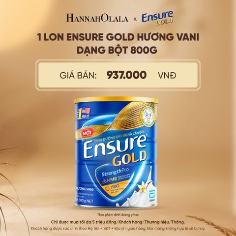  1 LON ENSURE GOLD HƯƠNG VANI DẠNG BỘT 800G DEAL 1: - E144 