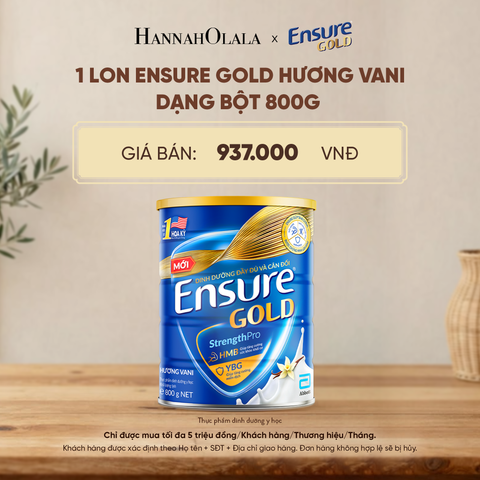  1 LON ENSURE GOLD HƯƠNG VANI DẠNG BỘT 800G DEAL 1: - D1 