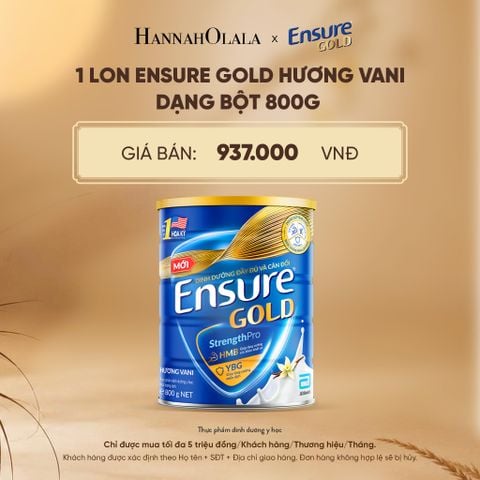  1 LON ENSURE GOLD HƯƠNG VANI DẠNG BỘT 800G DEAL 1: - E73 