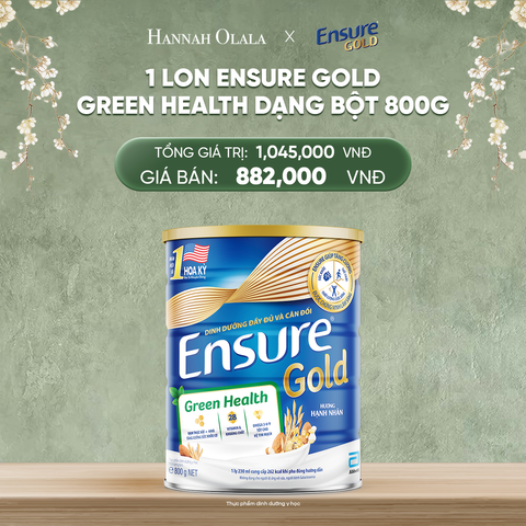  DEAL 3: 1 LON ENSURE GOLD GREEN HEALTH DẠNG BỘT 800G 