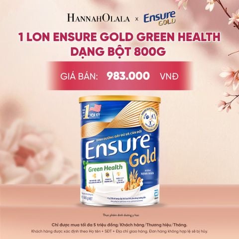  1 LON ENSURE GOLD GREEN HEALTH DẠNG BỘT 800G DEAL 3: - A2230 