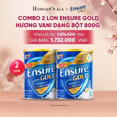  COMBO 2 LON ENSURE GOLD HƯƠNG VANI DẠNG BỘT 800G DEAL 4: - A1892 