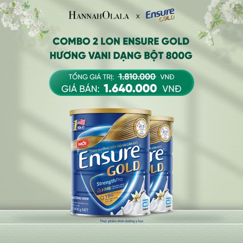  DEAL 4: COMBO 2 LON ENSURE GOLD HƯƠNG VANI DẠNG BỘT 800G 